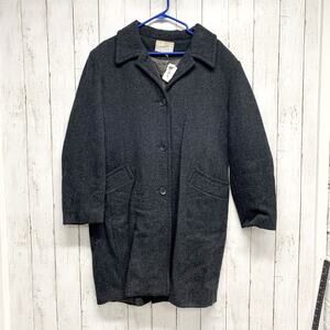 Vintage Jacqueline Ferrar Jacket Women Size 12 Wool Blend Button Down Pea Coat